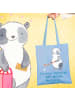 Mr. & Mrs. Panda Tragetasche Panda Hockey spielen mit Spruch in Sky Blue