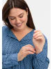 sheego Hemdbluse in tiefblau-gemustert
