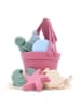 Intirilife Sandspielzeug 9-tlg. Set Silikon Kinder Strand Spielzeug in Brombeer-Rosa