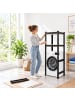relaxdays Waschmaschinenregal in Schwarz - (B)70 x (H)150 x (T)40 cm