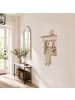 relaxdays Wandgarderobe in Natur/ Weiß- (B)65 x (H)42 x (T)30 cm