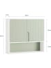 SoBuy Hängeschrank in Weiß und Grün - (B)60 x (H)54 x (T)15cm