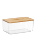 relaxdays Tücherbox in Transparent/ Natur- (B)23,5 x (H)10 x (T)13 cm