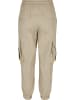 Urban Classics Urban Classics Damen Ladies High Waist Crinkle Nylon Cargo Pants in concrete