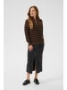 Kaffe Strickpullover KAlioa Loose fit in Brown/Black Stripe