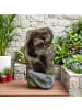 COSTWAY Gartenbrunnen mit Pumpe & LED Beleuchtung 26 x 28 x 53 cm in Braun