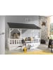58 aufm Kessel HAUSBETT Kateena 214x174x105 aus MDF+Massivholz in Weiß/Schwarz