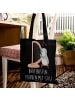 Mr. & Mrs. Panda Jutetasche Harfe mit Stil mit Spruch in Schwarz