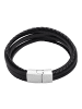 Steel_Art Herrenarmband Lederarmband Samu in Schwarz