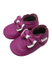 Bemesu Lila Baby-Leder-Laufschuhe, komfortabel mit rutschfester Sohle - Schleifenmotiv