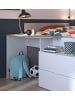 Parisot Kinderzimmer weiß, grau, Komplett-Set mit Stauraumbett, Kommode, Kleiderschrank