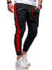 behype Jogginghose TRACK-ZIP in schwarz-rot