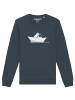 wat? Apparel Sweatshirt Astronaut in paper boat in India Ink Grey