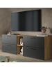 Inn.Furn TV-Lowboard in grau und Artisan Eiche, Fernsehtisch 176 cm hängend / stehend