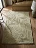 KADIMA DESIGN Wollteppich Kurzflor LEVEN Floral Naturfaser Wohnzimmer in Grün-Beige