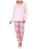 NORMANN Langarm Schlafanzug Pyjama Bündchen Ethnolook Übergröße in rosa