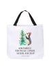Mr. & Mrs. Panda Tote Bag Pinguin Weihnachtsbaum mit Spruch in Weiß