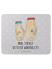 Mr. & Mrs. Panda Mouse Pad Bären mit Blumenkranz mit Spruch in Grau Pastell