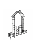 relaxdays Rosenbogen in Schwarz - (B)204 x (H)247 x (T)43 cm