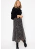 SASSYCLASSY Langer Chiffon Rock in Schwarz