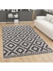 KADIMA DESIGN Teppich Kurzflor Rauten Wohnzimmer in Grau