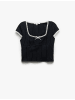 KOTON BLUSE SS in Marineblau Gestreift