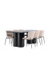 ebuy24 Essgruppe Olivia (7-teilig) Schwarz 100 x 210 cm