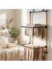 relaxdays Wäscheständer in Schwarz/ Natur - (B)45 x (H)91 x (T)30 cm
