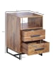 KADIMA DESIGN Nachttisch Massivholz / Metall 40x35x66 cm Nachtschrank