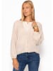 SASSYCLASSY Feinstrick Cardigan mit V-Ausschnitt in Beige