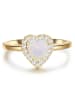 Glanzstücke München Ring Herz aus Sterling Silber mit Mondstein (synth.) in gelbgold