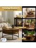 Coemo Couchtisch Swing aus Metall mit verstellbarer Holz Tischplatte in Braun