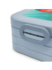 Mr. & Mrs. Panda Lunchbox Hummer Weizen Design mit Spruch in Blau Pastell