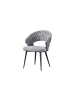 COFI 1453 Wave Esszimmerstuhl im 2er Set Moderner Stuhl mit geflochtenem Design in Grau