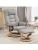 HOMCOM Relaxsessel mit Hocker in Grau 76L x 85B x 104H cm