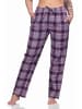 NORMANN Dame Flanell Schlafanzug Hose kariert Baumwolle - 76592 in beere
