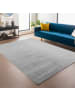 KADIMA DESIGN Teppich Kurzflor Unifarben Polyester Antirutsch Wohnzimmer in Silber