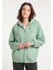 myMo Damen Kapuzensweatjacke in Dunkelmint