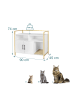 relaxdays Katzenschrank in Weiß/ Gold - (B)90 x (H)74 x (T)45 cm