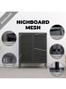 Mein-Regal Highboard Mesh aus Metall mit Meshtüren in Schwarz