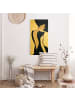 WALLART Leinwandbild Gold - Dame mit Hut in Dunkelblau in Blau