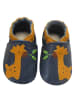 Bemesu Leder-Krabbelschuhe "Giraffe" in Dunkelblau