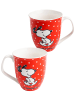 Snoopy The Peanuts Snoopy Kaffeetasse mit Punkten Becher Keramik 280 ml in rot