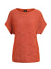 GOLDNER Kurzgröße:  Strickpullover Kurzarm Baumwoll-Strickshirt in orange