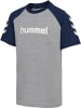Hummel T-Shirt Hmljr Logo Kinder in GREY MELANGE/DRESS BLUES