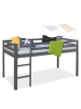 Homestyle4u Kinderbett 90x200 mit Latterost und Matratze in Grau
