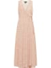 DreiMaster Damen Maxikleid Mit Allover-Print in Rosa Wollweiss
