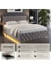 tectake Komfortbett mit LED-Leisten & Stauraum - Samtoptik mit Steppmuster