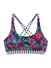 Venice Beach Bustier-Bikini-Top in marine bedruckt
