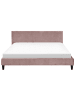 Beliani Doppelbett FITOU in Rosa/Dunkler Holzfarbton - (W) 190 x (H) 87 x (L) 214 cm